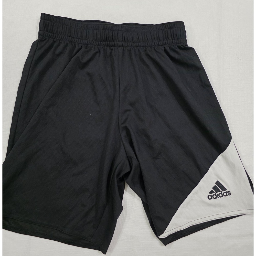 Men's Small Black‎ & White Adidas Athletic Shorts Training Gym Running